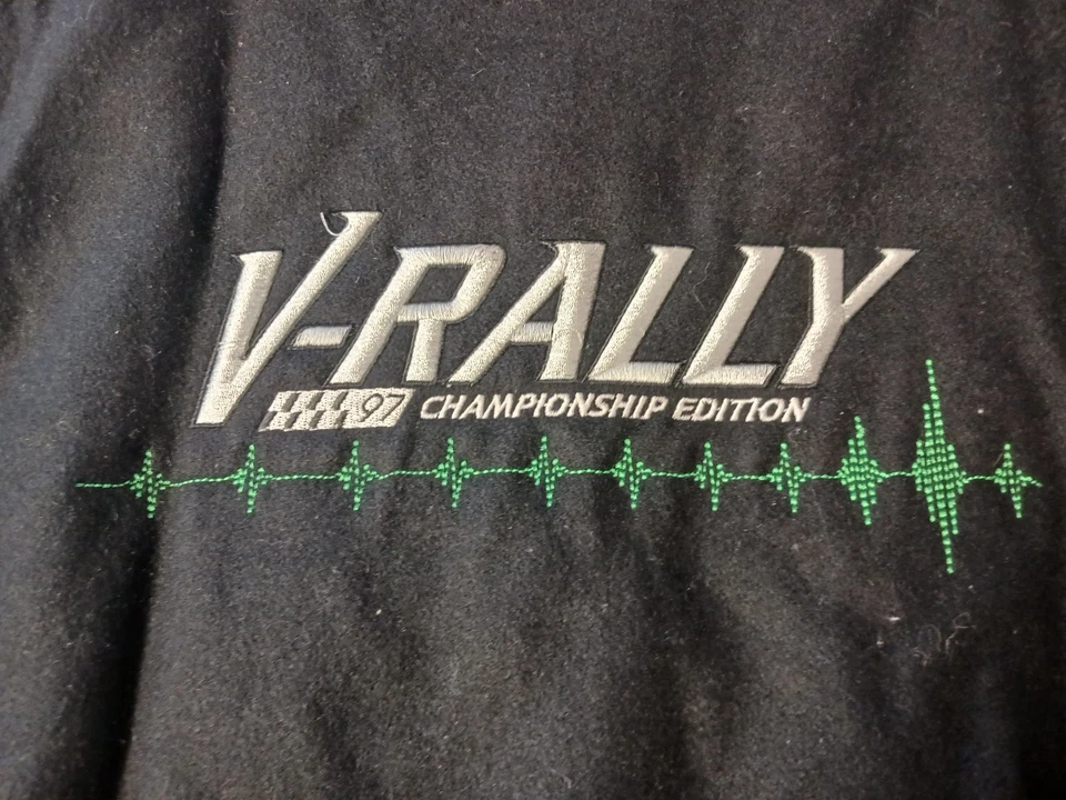Chaqueta de lana vintage años 90 Racing Lettermans grande para hombre V-Rally 97/Buenos chicos/NHRA Foto 3 de 4