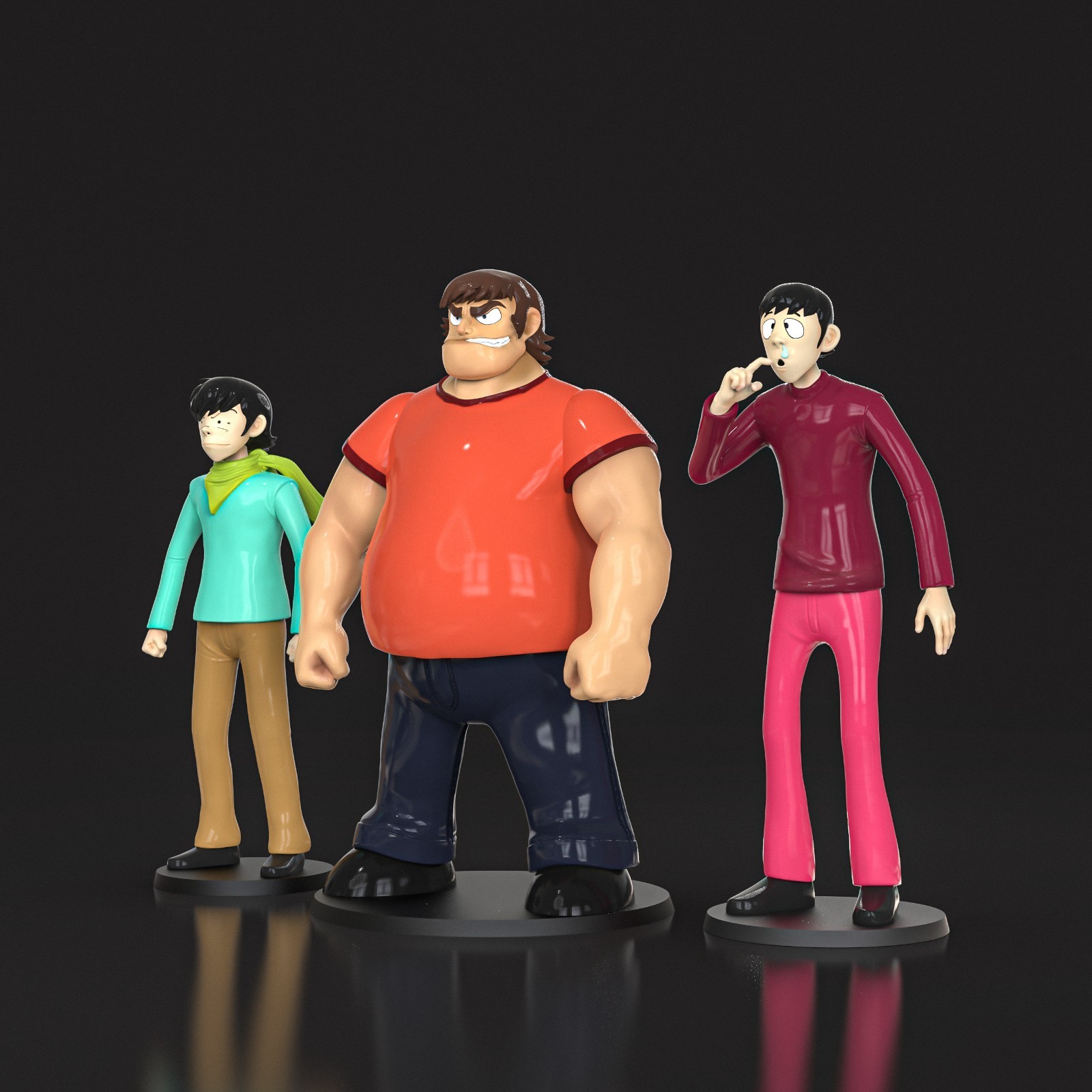 F. ART ACTION FIGUREN 3D Boss, Nuke & Mucha Mazinger Z in Resin, ohne Farbe
