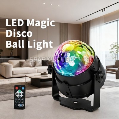 PAIDUN Colorful LED Magic Ball Light Portable Sound Activated Disco DJ Effect