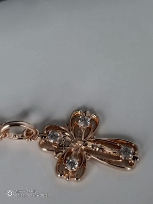 Vintage 1990-s 14 CT Rolled Gold Cross Pendant on Chain-Hallmarked 585 RG