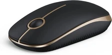 Vssoplor Wireless Mouse, 2.4G Slim Portable Computer Mouse Black and Gold 