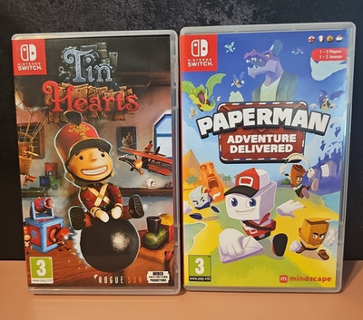 Nintendo Switch Games Paperman Adventure Delivered & Tin Hearts With Stickers 