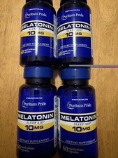 Puritan's Pride Melatonin 10MG Sleep Aid 60 Capsules EACH 4 Bottles 10/26 Exp