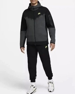 Nike Sportswear Tech Fleece Zip Hoodie Men's Size XL Black/Volt