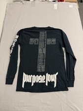Justin Bieber LS T-shirt Purpose World Tour Cross Tee - S