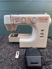 SERVICED!! E&R Classic Stretch Stitch Sewing Machine Metal Chassis + Pedal + Box