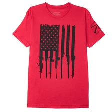 Grunt Style R.E.D. Rifle Flag Crewneck T-Shirt - Red