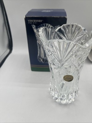 Cristal D'Arques Vincennes Cut 24% Lead Crystal Vase 6 1/2Heavy JG
