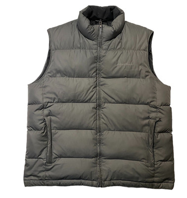 Eddie Bauer 650 Down Vest Mens Large Gray Puffer Goose Insulated Jacket