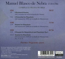 PEDRO PIQUERO MANUEL BLASCO DE NEBRA: COMPLETE PIANO WORKS NEW CD