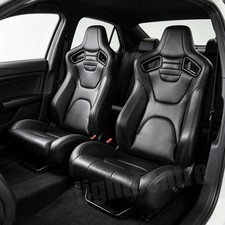 Universal Pair Reclinable Bucket Black Pvc Sport Racing Seat Wslider Leftright Universal Pair Reclinable Bucket Black Pvc Sport Racing Seat Wslider Leftright