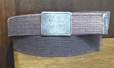 VTG Levis Brown Faded Canvas Belt Sz 36 1-1/4  Wide Patina Bkl GUC