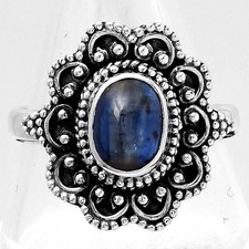 Natural Blue Kyanite - Brazil 925 Sterling Silver Ring s.8 Jewelry R-1337