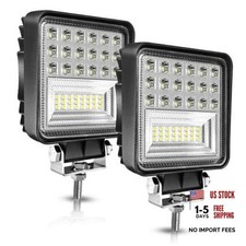 LED Tractor Work Light 4 Inch 126W 12V 24V Square Light Bars Spot Flood Black 2