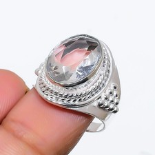 White Topaz Gemstone 925 Sterling Silver Jewelry All Size Ring For Gift