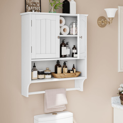 Mino Kesper Bathroom Cabinet White Bathroom Wall Cabinet 2 Doors And Adjustable