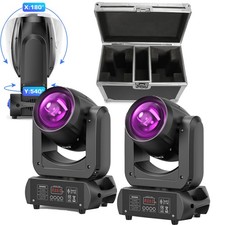 2X 150W LED Moving Head Beam Light DMX512 DJ Party Gobo 18 Prism Lighting W/Case