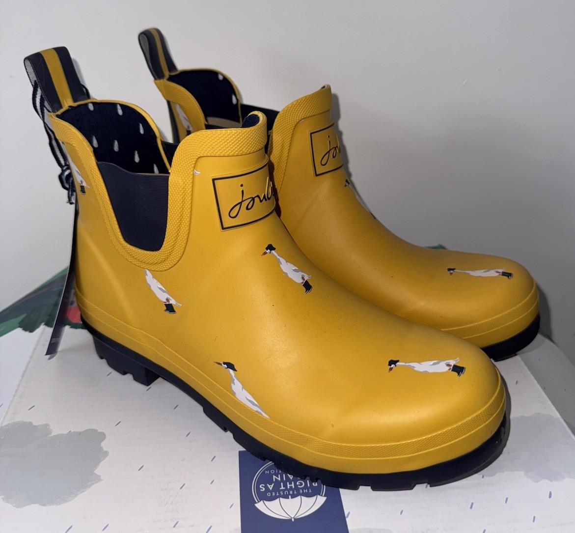 Yellow Wellibob Short Rain Boot Joules Gold Joules Wellibobs
