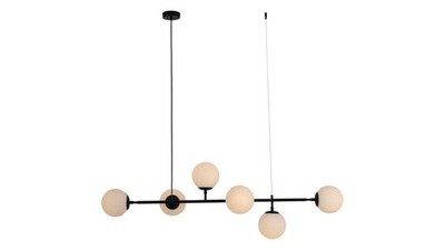 5907629272403 Lampa wisząca czarna białe kulki ALISA LP-005/6P BK/WH Light Prest