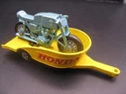 MATCHBOX SUPERFAST No38 HONDA MOTORCYCLE & TRAILER MADE IN ENGLAND 1970 LESNEY