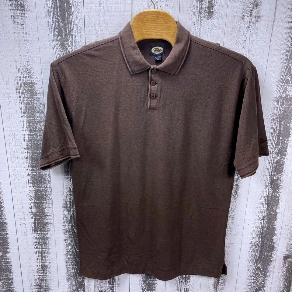 Tommy Bahama Men's XL Brown 100% Cotton Polo Shirt Embroidered Palm Tree - Image 2 of 4