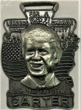 1977 Authentic Heavy Jimmy Carter Democratic Presidential Inauguration Watch FOB