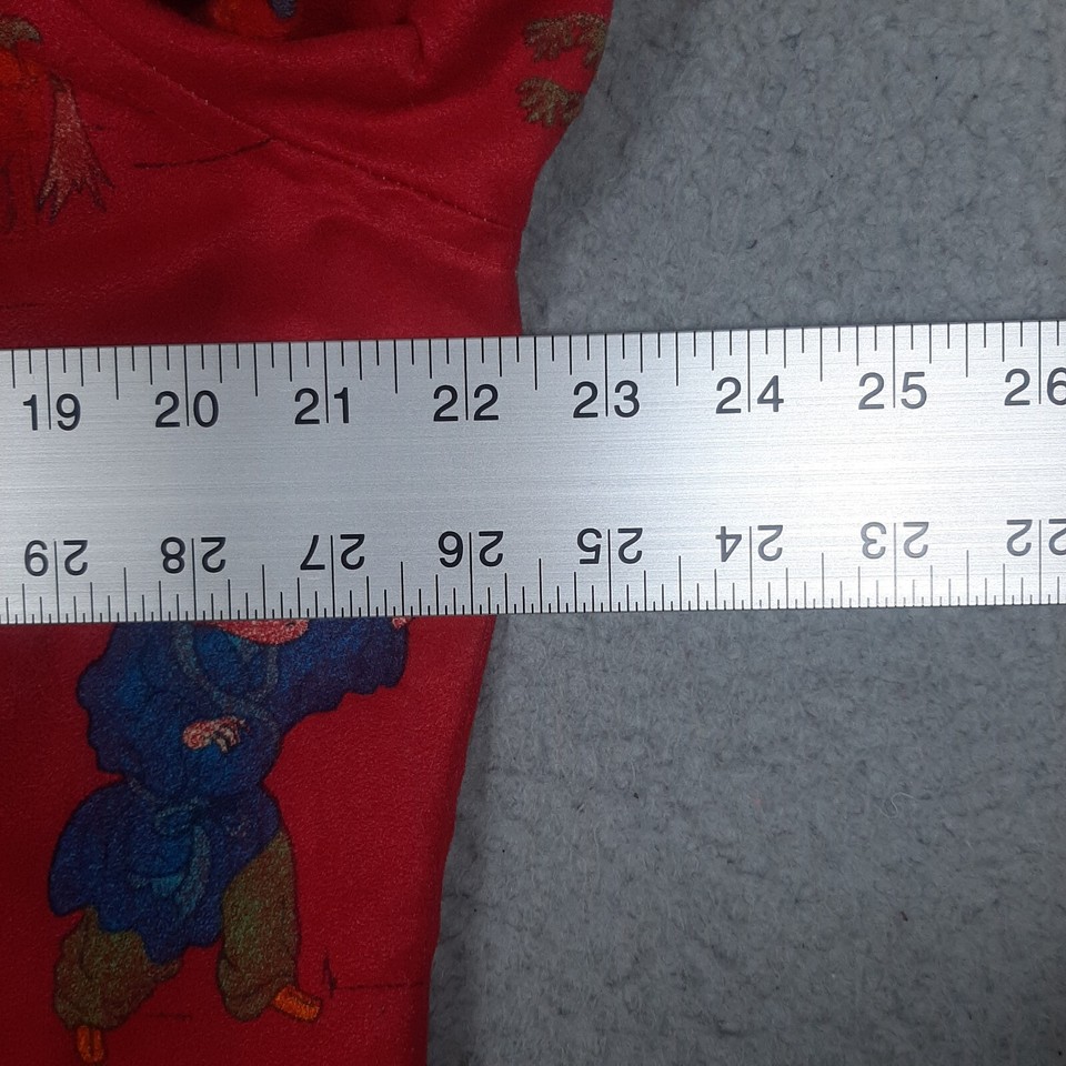 Chicos Button Up Women's 2 Red Japanese Chinoiserie Print Faux Suede