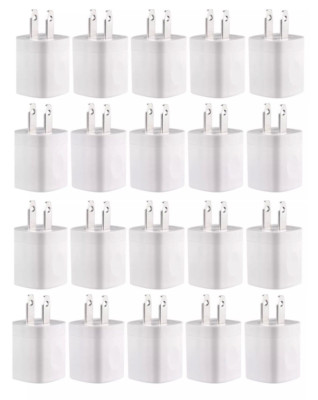 20x 1A USB Power Adapter AC Home Wall Charger White  FOR Apple Samsung Universal