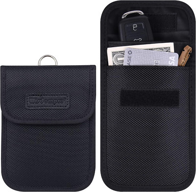 Faraday Bag for Key Fob, 2 Pack WP4694 RFID Black