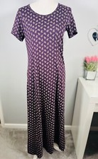 Vintage LAURA ASHLEY Purple All Over Floral Print Purple Round Neck Medium Dress