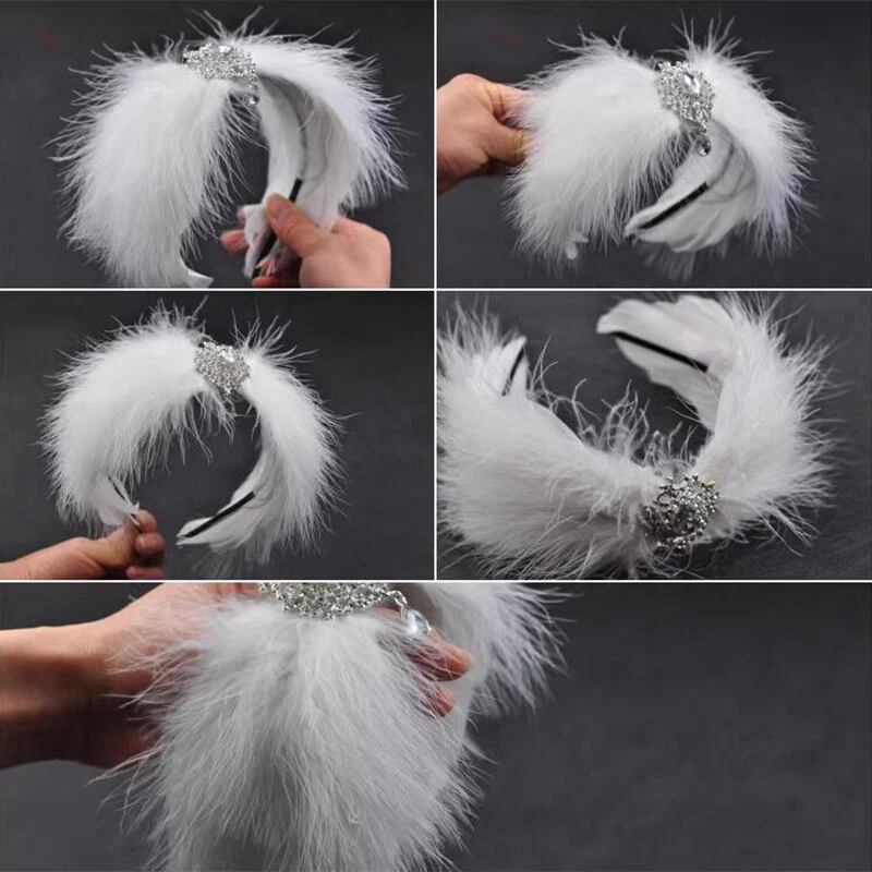 Swan Dance Performance Headwear Feather Ballet Costume Accessories Headwear 1x - Image 4 of 4