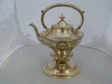 REED & BARTON SILVER PLATED COFFEE/TEA KETTLE WITH BURNER AND STAND