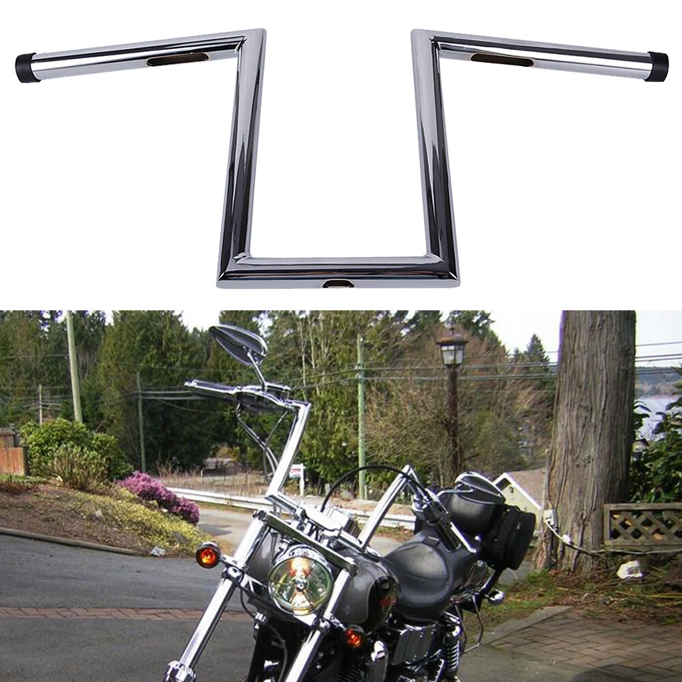 1" Drag Z-Bar Rise 10.5" Ape Hanger Handlebar For Harley Sportster XL 883 1200 Foto 2 de 4