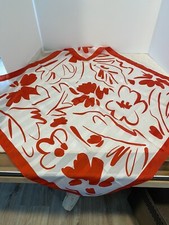 VINTAGE ITALY SCARF/ Red / WHITE / 100 Polyester / Beautiful 30" x 30"