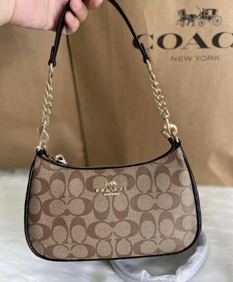 COACH CA548 Teri 2 way Shoulder Bag In Signature Canvas Fashion