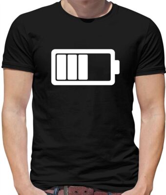 Battery Symbol - Mens T-Shirt - Mobile Computer Geek Joke Gift Batteries