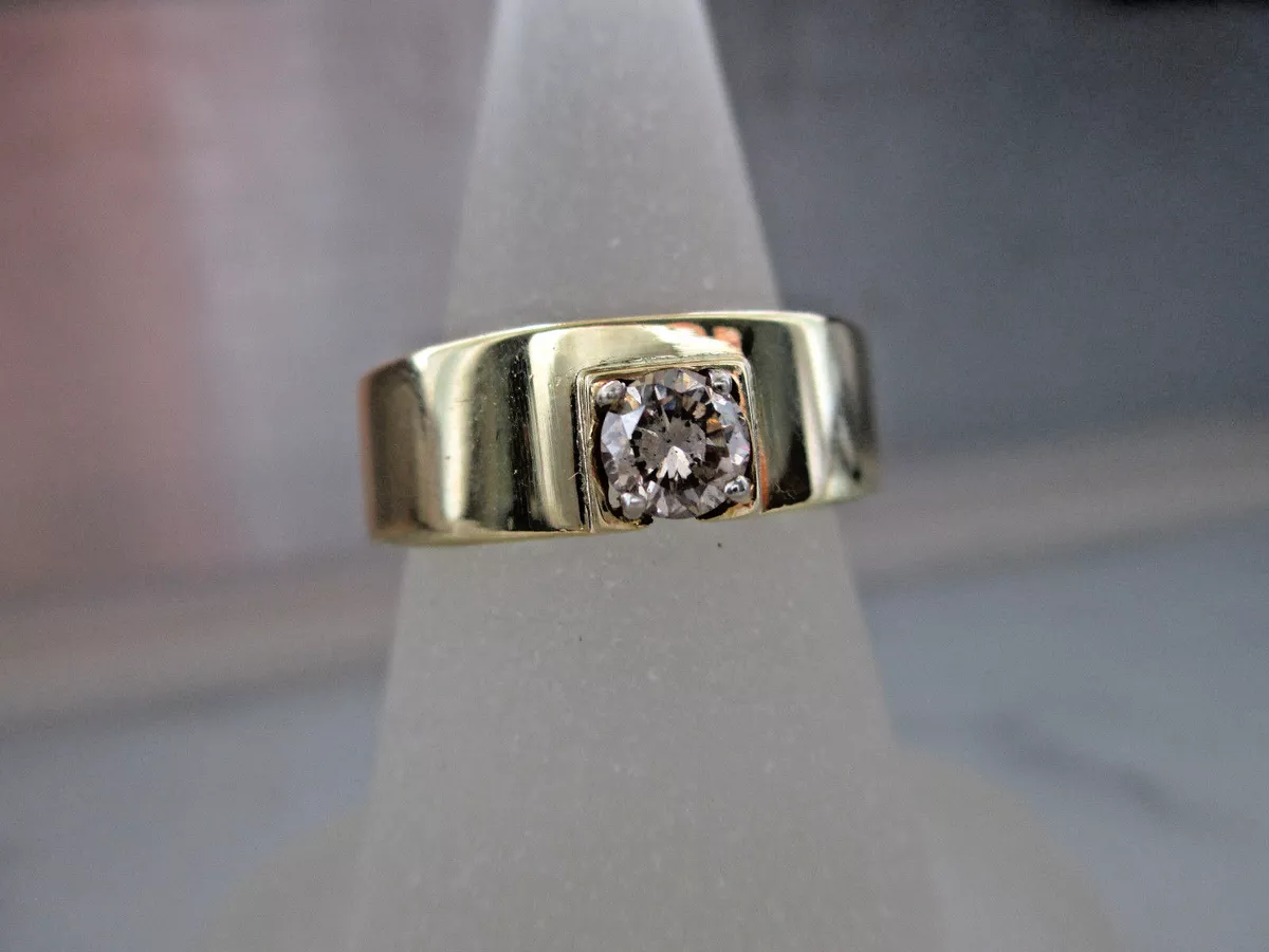 18K Yellow Gold 0.45Ct Natural Champagne Diamond Ring G.I.A eBay