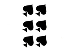 QOS Temporary Tattoo Waterproof Set of 6 Tattoos Queen of Spades Black Bull BBC