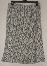 EXCELLENT WOMENS SAG HARBOR HERRINGBONE PRINT LINED FULL SKIRT SIZE 16