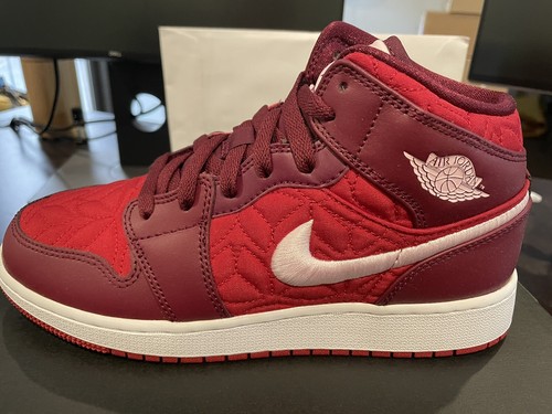 Nike Air Jordan 1 Mid SE GS Red Quilt AV5174 600 Size 5.5Y Brand New Free  Ship | eBay