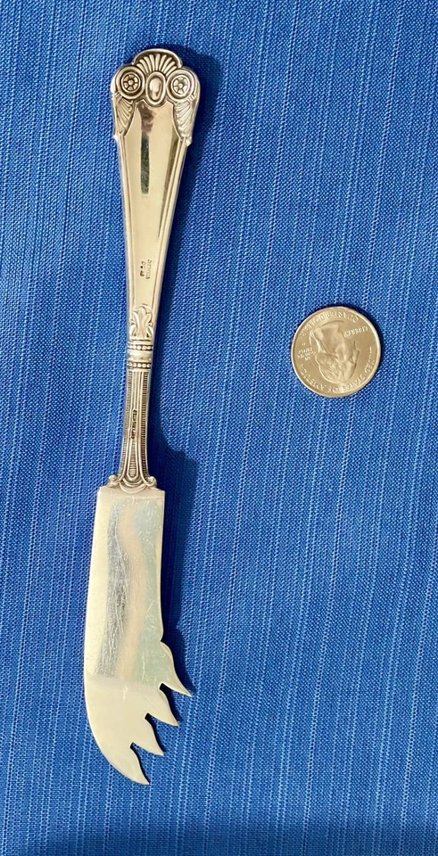 Raro Cuchillo de Queso Gorham Cluny Plata Esterlina - Corte Brillante Antiguo Original Foto 3 de 4
