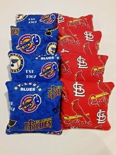8 Cornhole Bag Set Corn Hole St. Saint Louis Blues and Cardinals BL