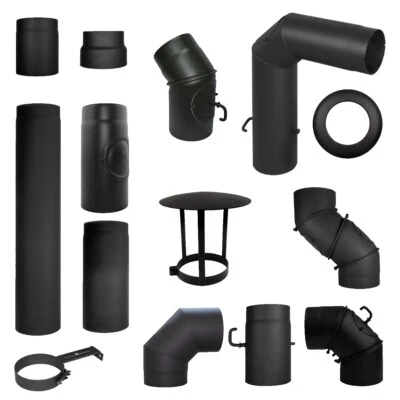 KOLOR DN 120 mm , DN 150 mm Rauchrohr 2 mm Kaminrohr Abgasrohr Ofenrohr Bogen Rosette