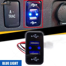 Fit Toyota Tacoma Highlander Dual USB Power Charger Rocker Toggle Switch+Wiring
