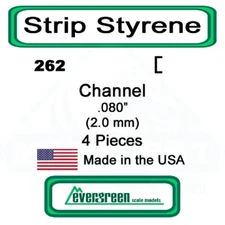 Evergreen Scale Models - Channel Styrene – .080" (2.0mm) 4 Pieces #262
