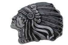Native Indian Chief American Belt Buckle Men Women Rare Antiqued Gray Metal