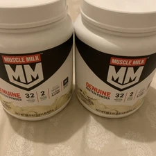 2 Muscle Milk Lean Muscle Protein Powder, Vanilla Creme - 1.93lbs Exp 3/24&4/24
