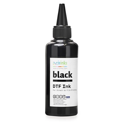 CISinks Premium DTF Ink Bottle Refill Set 100M , Compatible w/ DTF Film-Black