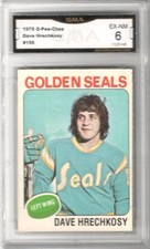 1975-76 O-Pee-Chee #156 Dave Hrechkosy RC | GMA GRADED EX/NM 6 | Golden Seals