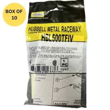 Hubbell HBL500TFIV Metal Raceway, H To WM Transition, Ivory - BOX OF 10 - NEW